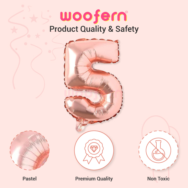 Rose Gold Foil Balloon  Number 5-16 inch-4