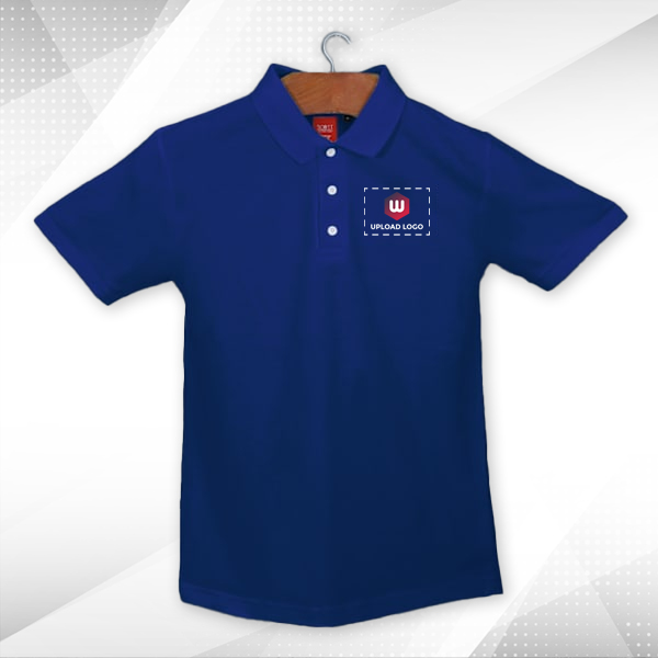 Scott Young Polo T-shirt for Men Royal Blue - Custom Logo Left Chest-3