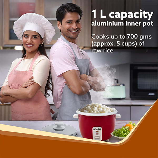 AGARO Elegant Electric Rice Cooker - 1L, 700 gm-1