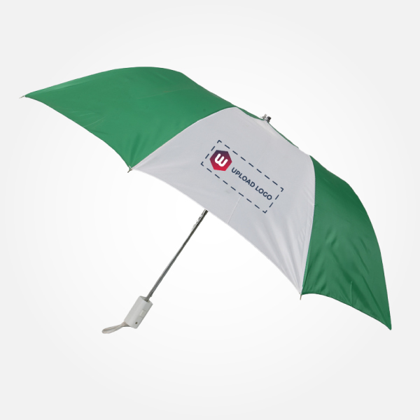 Promotional Umbrella 2 Fold - 21x8 White & Green-2