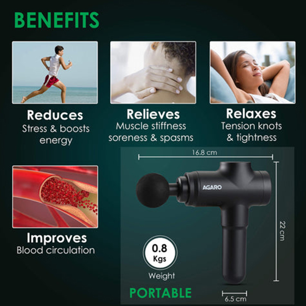 AGARO Strike Handheld Percussion Massage Gun-3