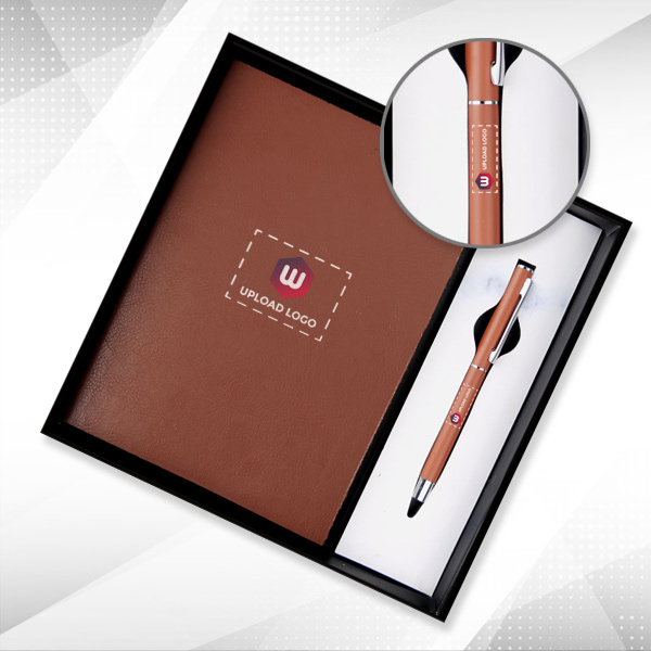 Personalized Employee Welcome Kit 2-in-1 Diary & Pen (Brown)
