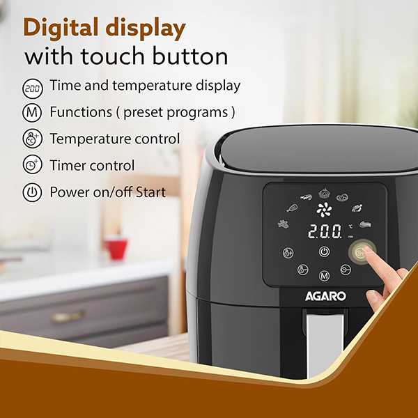 AGARO Sapphire Digital Air Fryer For Home - 4.5L-4