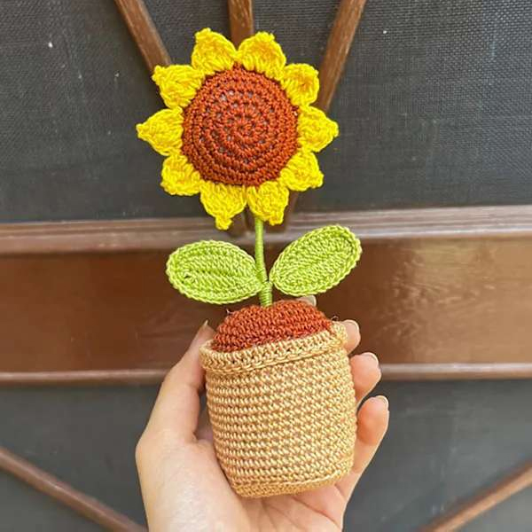 Handmade Crochet Sunflower Greeting Card-3