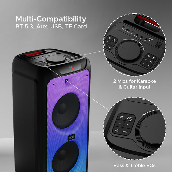 boAt Party Pal 400 160-Watt Bluetooth Wireless Speaker with Mic for karaoke -(Black)-4