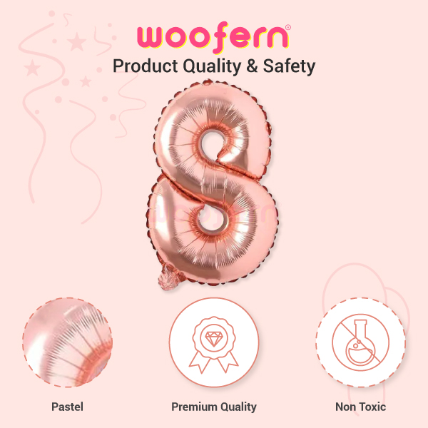 Rose Gold Foil Balloon  Number 8 - 16 inch-4