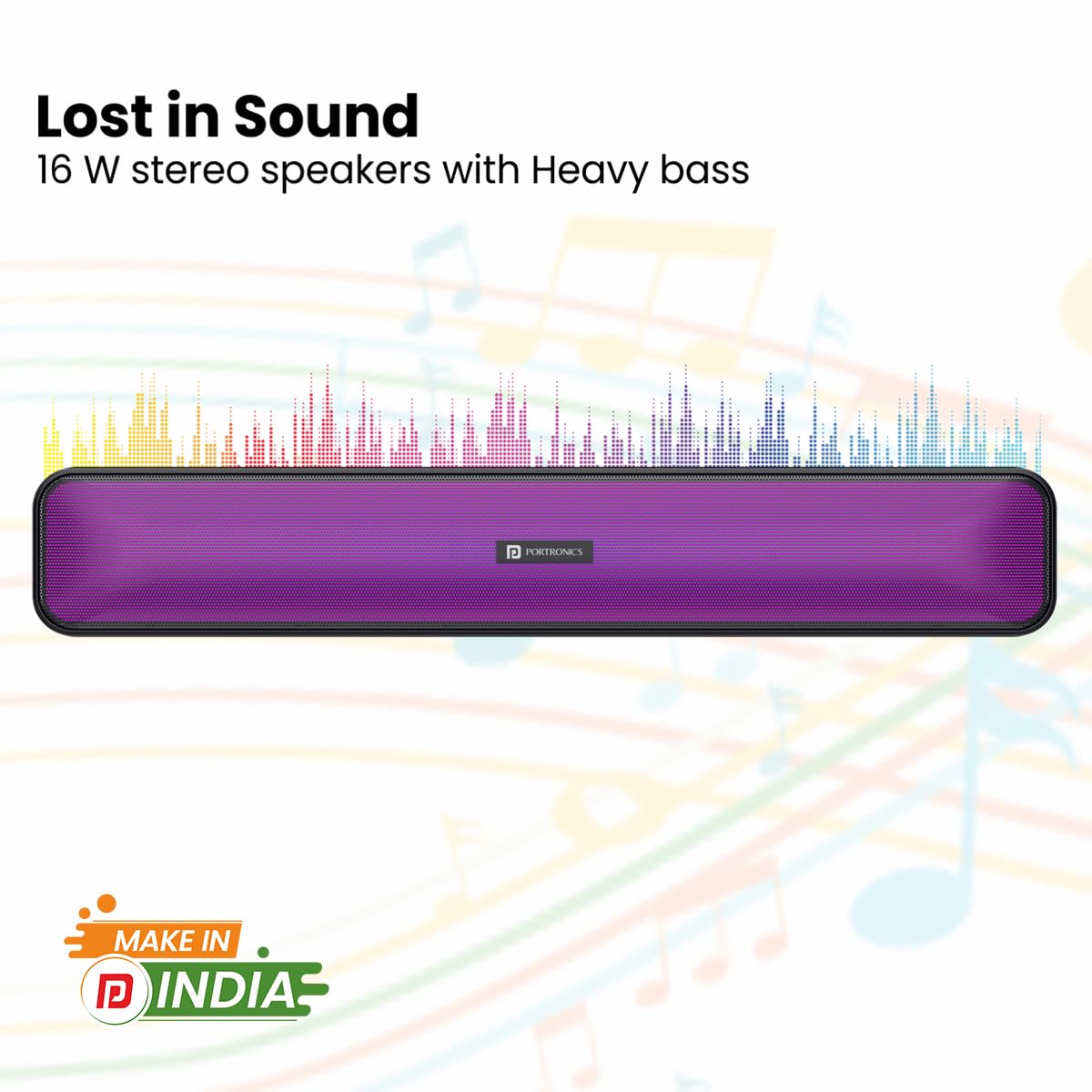 Portronics Radian 16W Bluetooth Stereo Soundbar-4