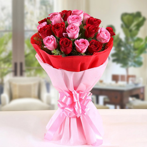 Pink and Red Rose Bouquet