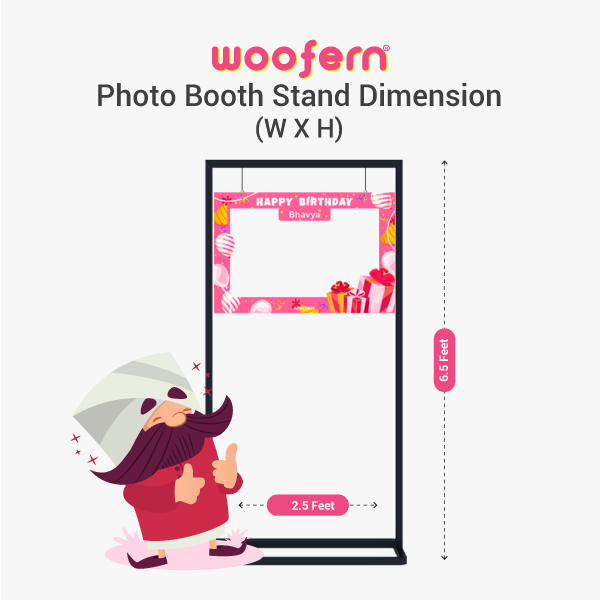 Pink-themed Custom Selfie Photo Booth Design - Size-3*2 ft-1