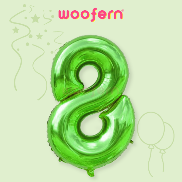 Foil Balloon Number 8 Green 16 inch