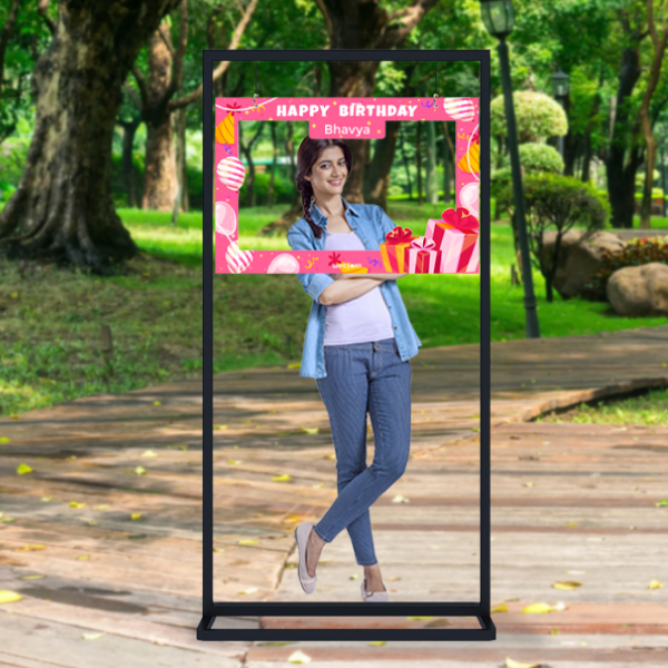 Pink-themed Custom Selfie Photo Booth Design - Size-3*2 ft-0