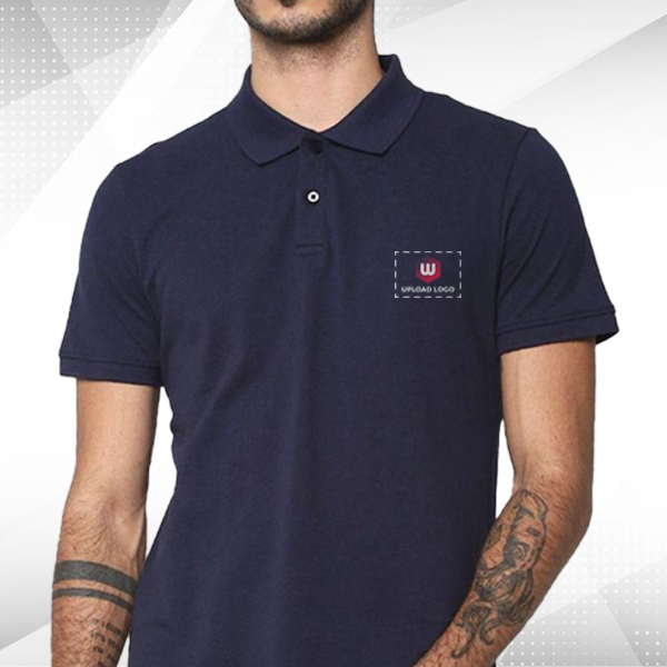 Jack & Jones Plain Polo Navy Blue T-shirt - Custom Logo-1