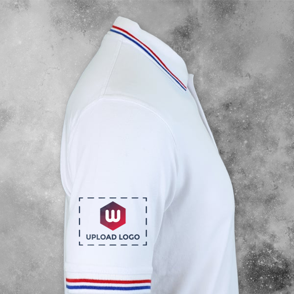 AWG Sport Giza Polo T-shirt for Men White – Custom Logo Left Chest & Right Arm-2