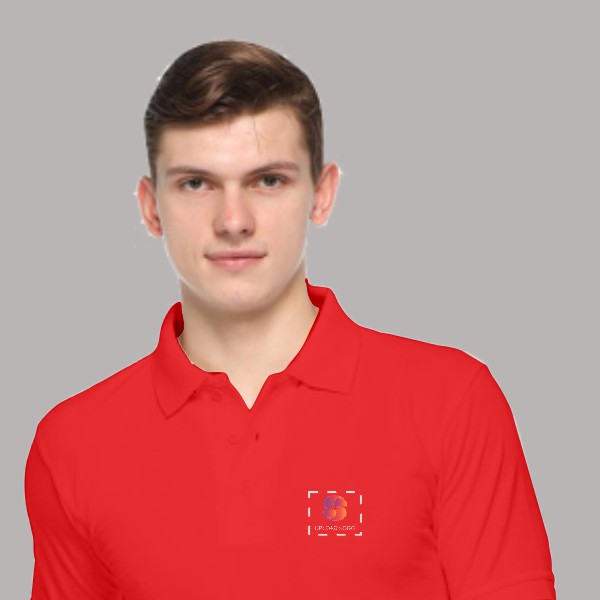 Embroidered FasTees Polo T-shirt for Men (Red)-1