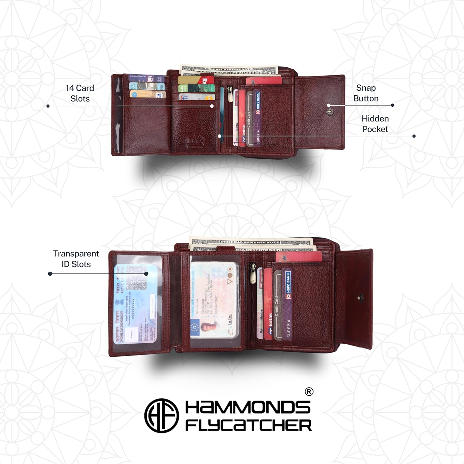 HF Genuine Leather Executive Gift Set | 5-in-1 Mega Combo for Men & Women (Brown)-4