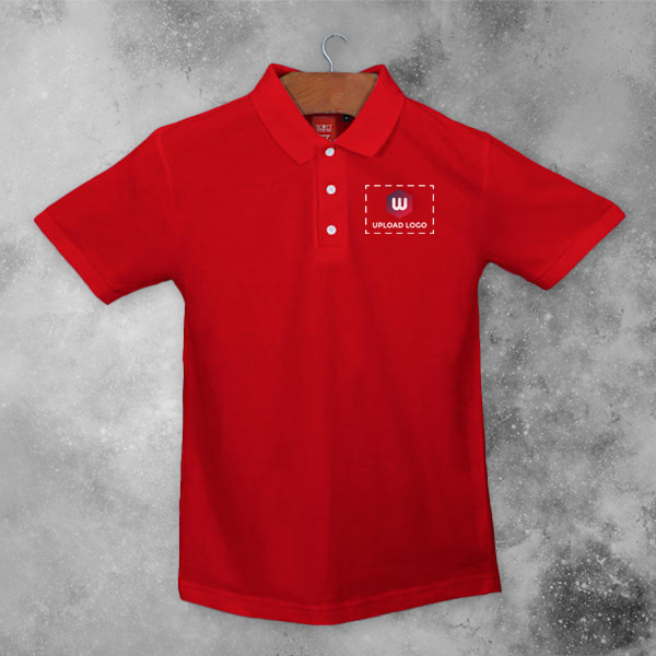 Scott Young Polo T-shirt for Men Red - Custom Logo Left Chest-3