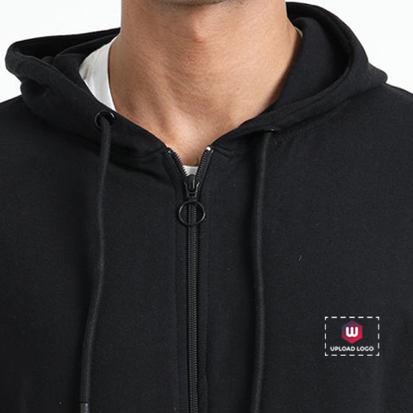 Caslay Zippered Hoodie (Black)-1