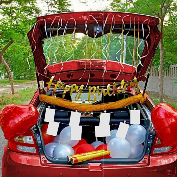 Red Heart Car boot Birthday Decoration