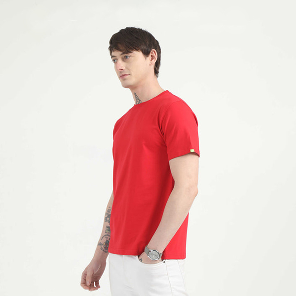 Caslay Organic Crew Neck T-Shirt (Red)-1