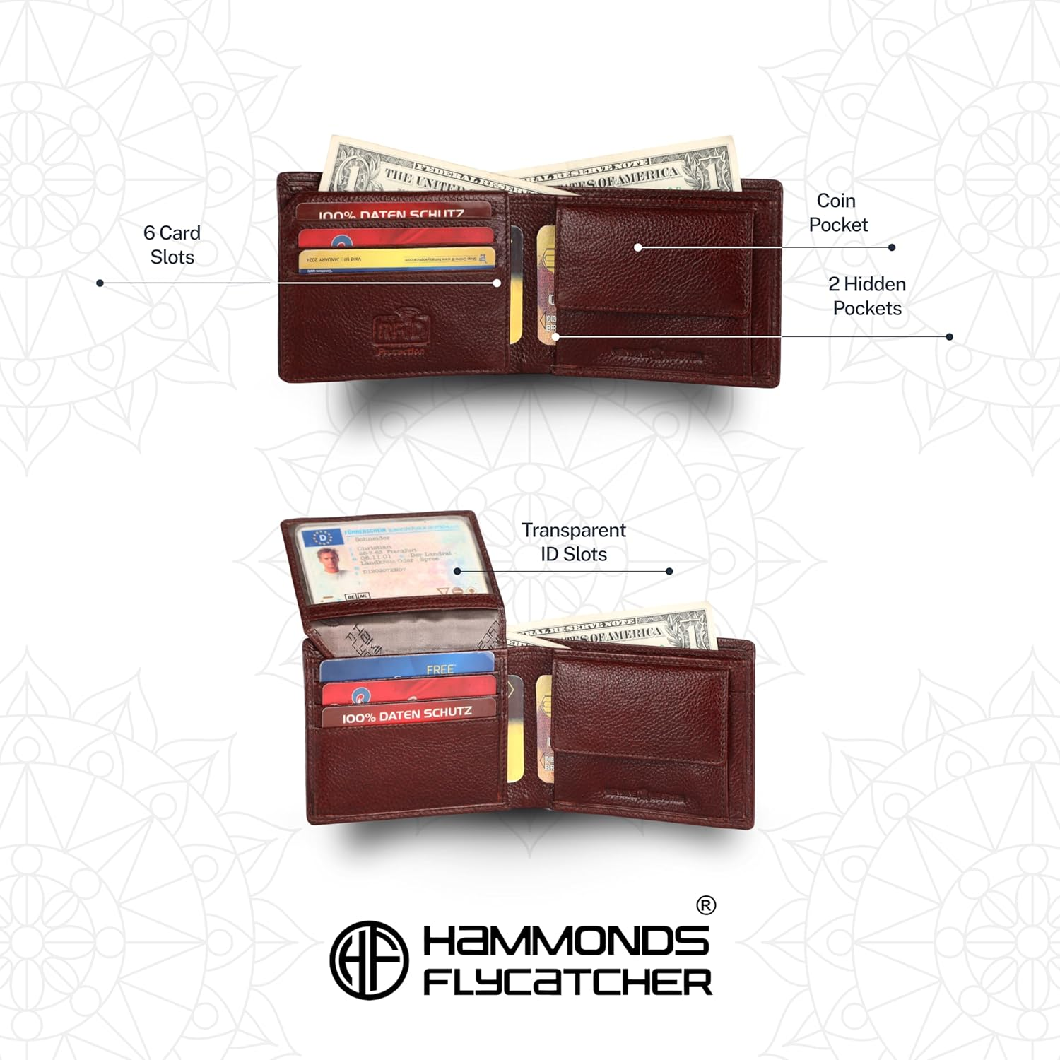 HF Genuine Leather Executive Gift Set | 5-in-1 Mega Combo for Men & Women (Brown)-5