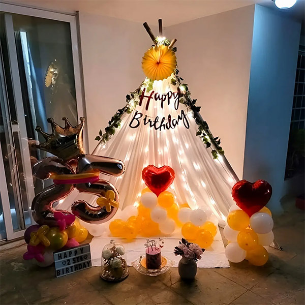 Bright Light Birthday Canopy Surprise