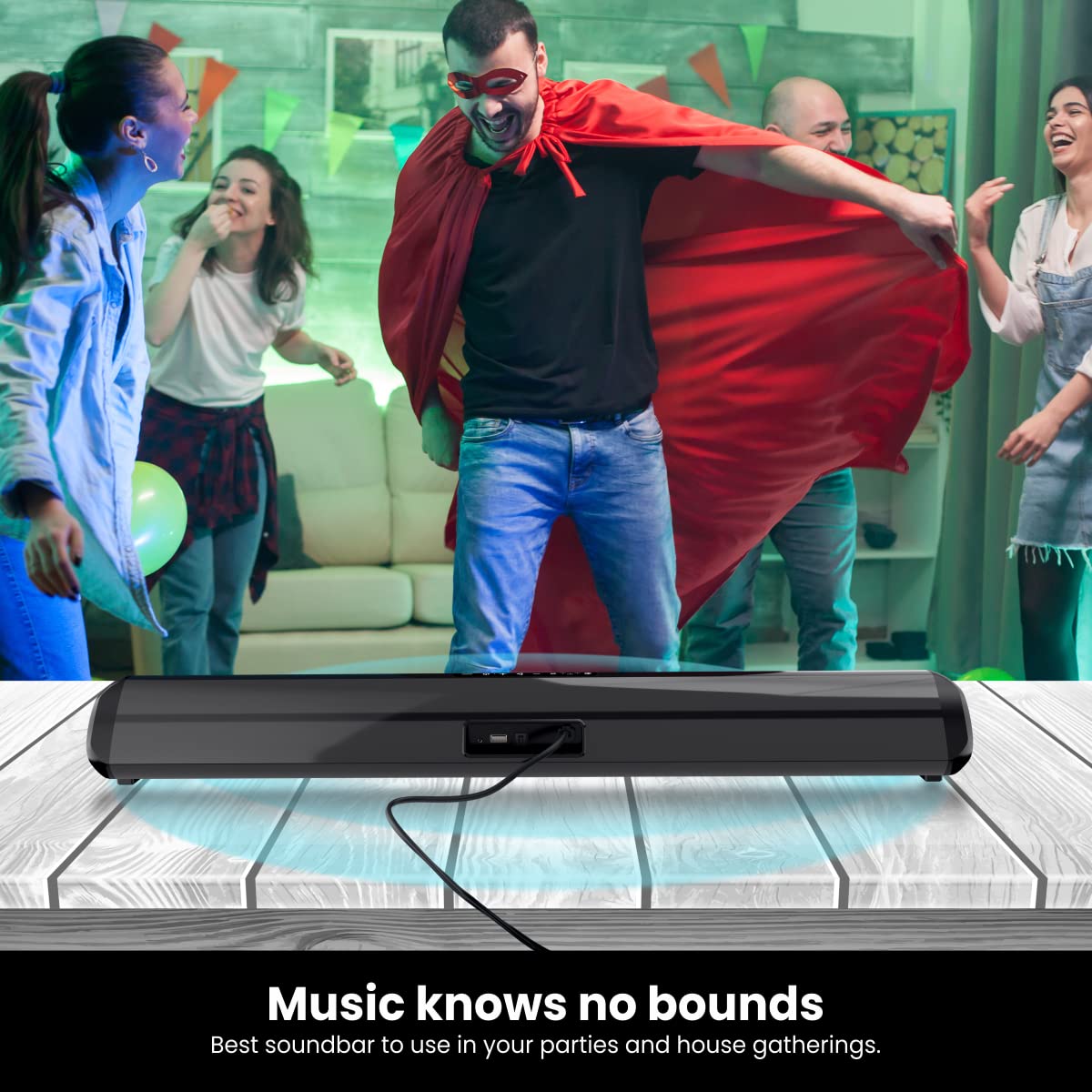 Portronics Sound Slick 6 60W Bluetooth Wireless Soundbar (Black)-5