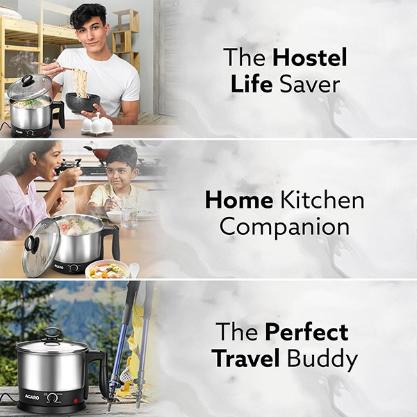 AGARO Esteem Electric Multi Kettle 1.2L, 600W-6