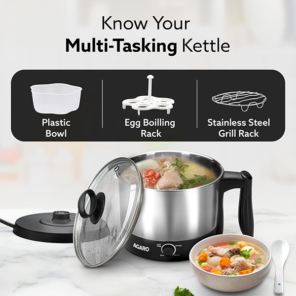 AGARO Esteem Electric Multi Kettle 1.2L, 600W-2