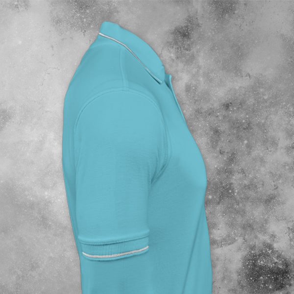 Highline Polo T-shirt for Men Electric Blue with White – Custom Logo Left Chest-2