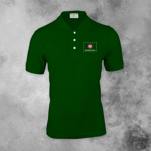 Embroidered Classic Polo T-shirt for Men Forest Green– Custom Logo Left Chest