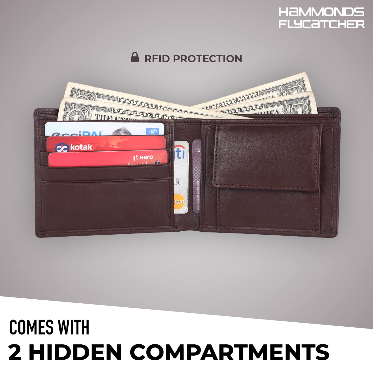 HF Men's Executive Leather Gift Set – Wallet, Keychain & Pen | Premium Corporate Gift (Brynn Brown)-3