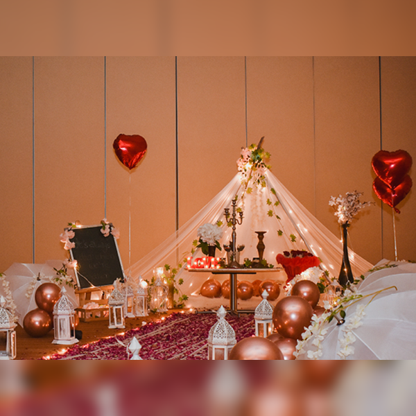 Indoor Private Cabana Setup