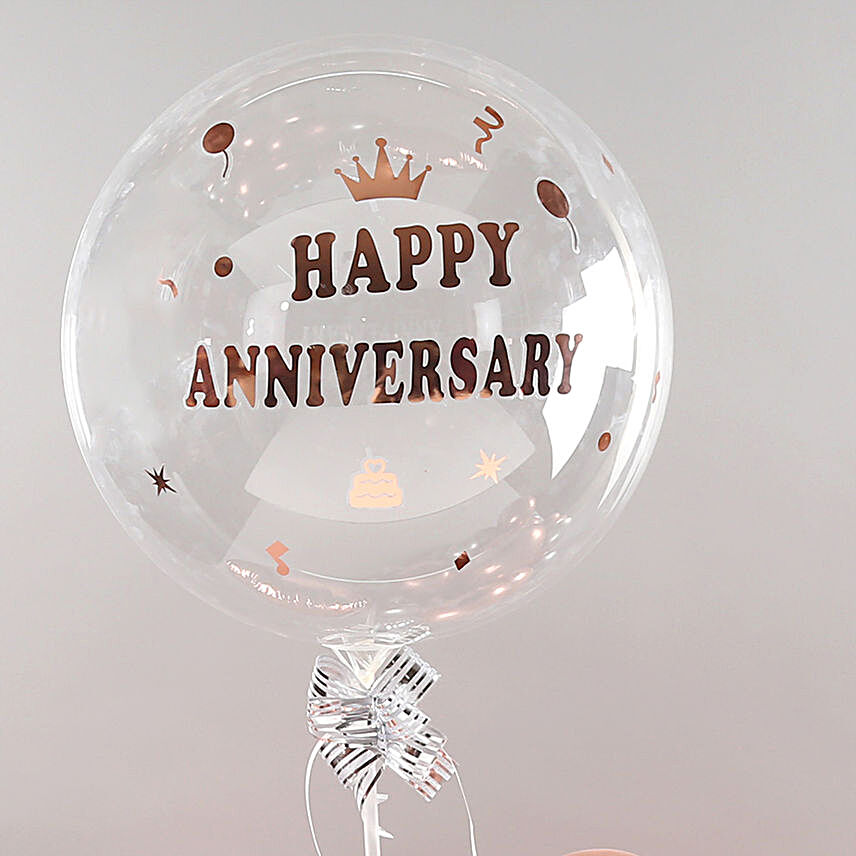 Rose Gold & Silver Charming Anniversary Balloon Bouquet-4