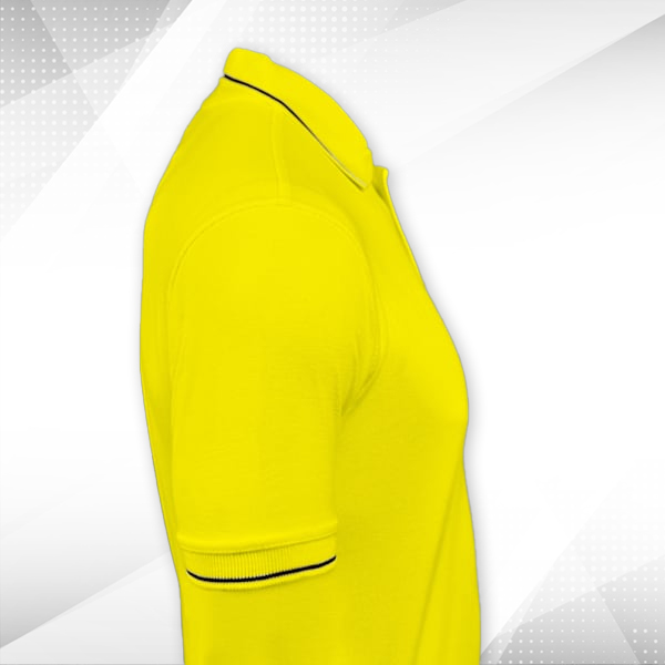 Scott Organic Cotton Polo T-Shirt for Men Yellow with Blue - Custom Logo Left Chest-2