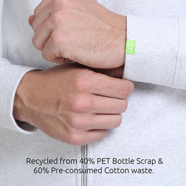 Caslay High Neck Jacket with Custom Logo (White Melange)-1