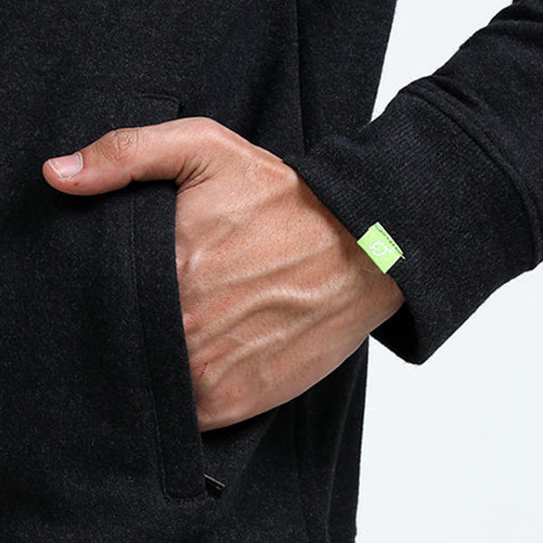 Caslay High Neck Jacket with Custom Logo (Charcoal Melange)-5