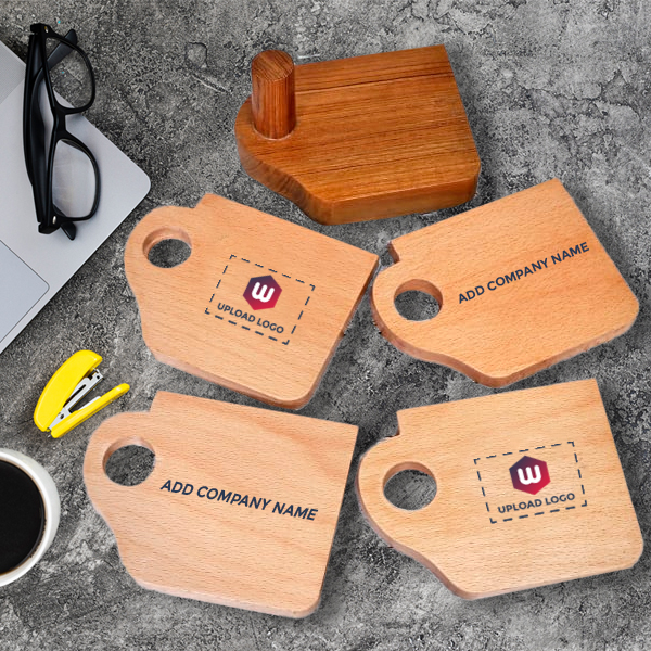 BioQ Set of 4 Custom Wooden Coasters-0