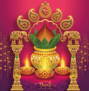 Subh Kalash Diwali Backdrop For DIwali - Festival of Light Celebration