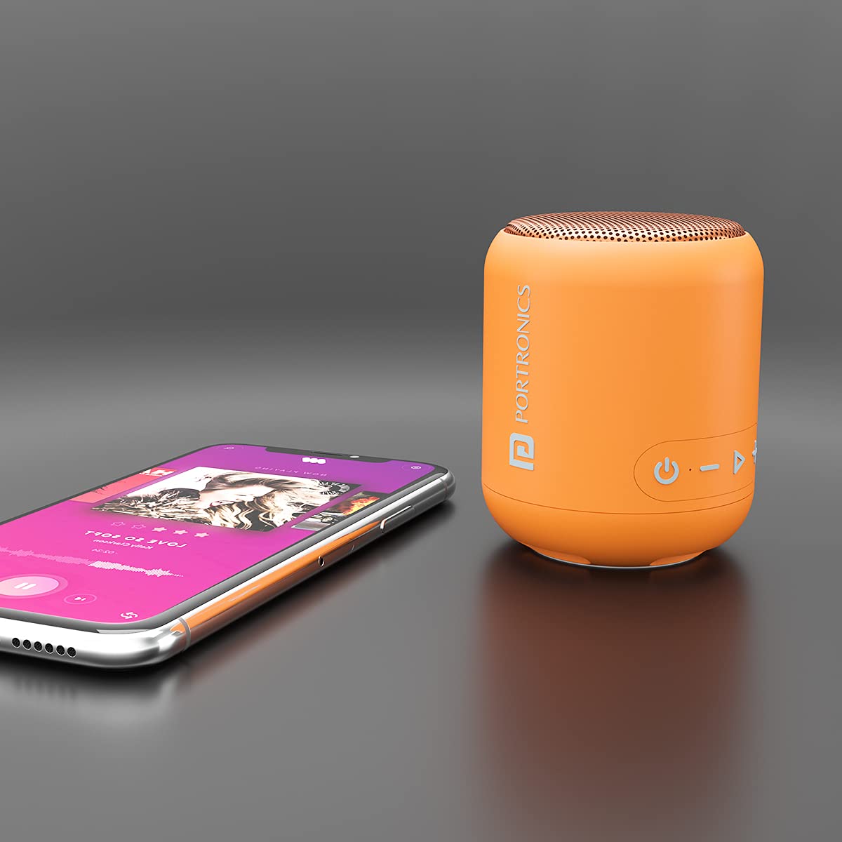 Portronics SoundDrum 1 10W TWS Portable Bluetooth 5.3 Speaker (orange)-4