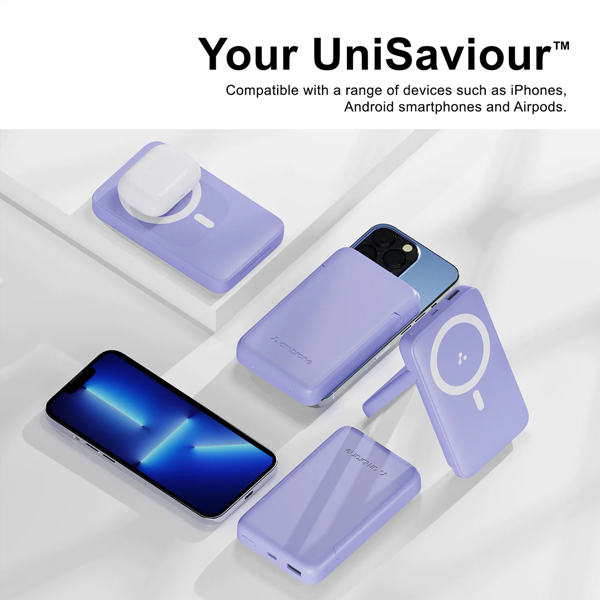 Ambrane AeroSync PB 10 15 Watt Fast Charging Wireless Pad, Compatible with Wireless Charging Enabled Devices Purple-2