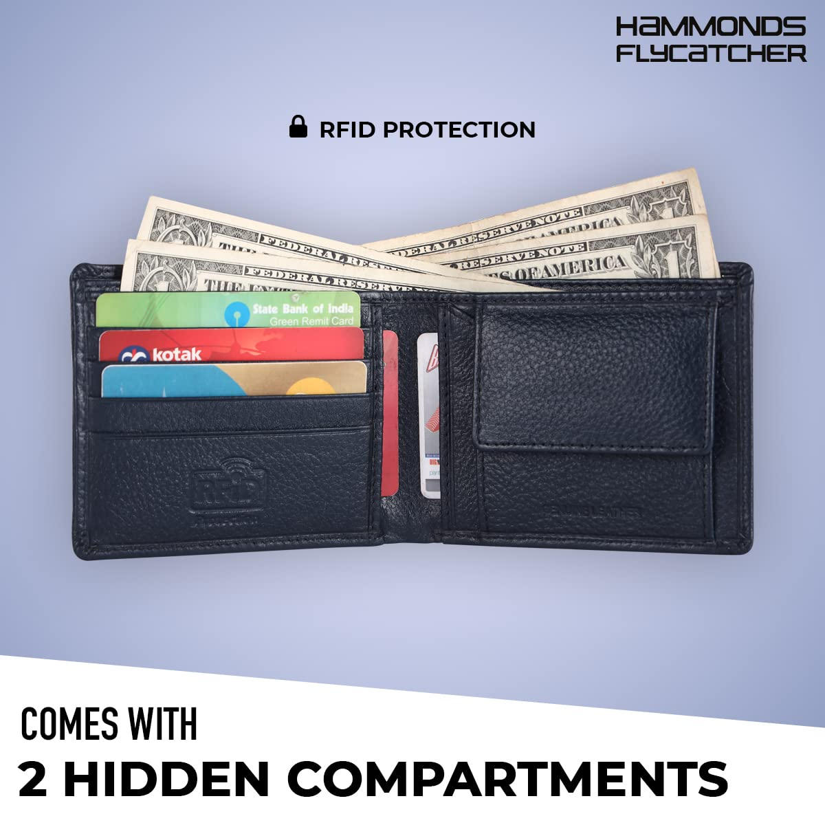 HF Men's Executive Leather Gift Set – Wallet, Keychain & Pen | Premium Corporate Gift (Deep Blue)-3