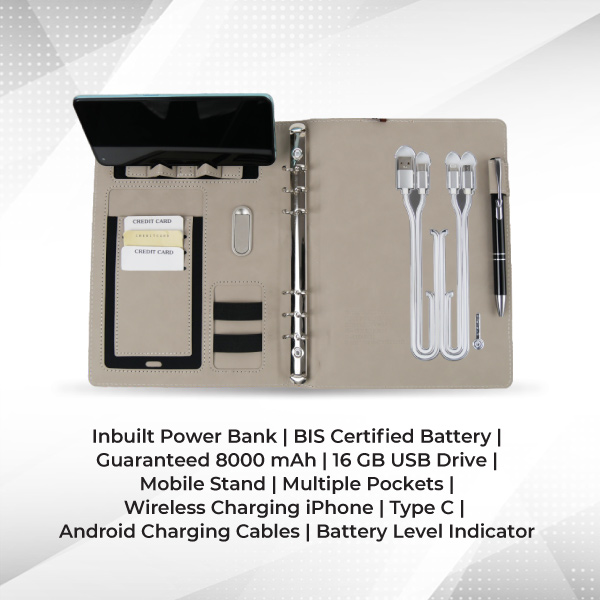 Prestige Power Bank Folder (Brown)-3
