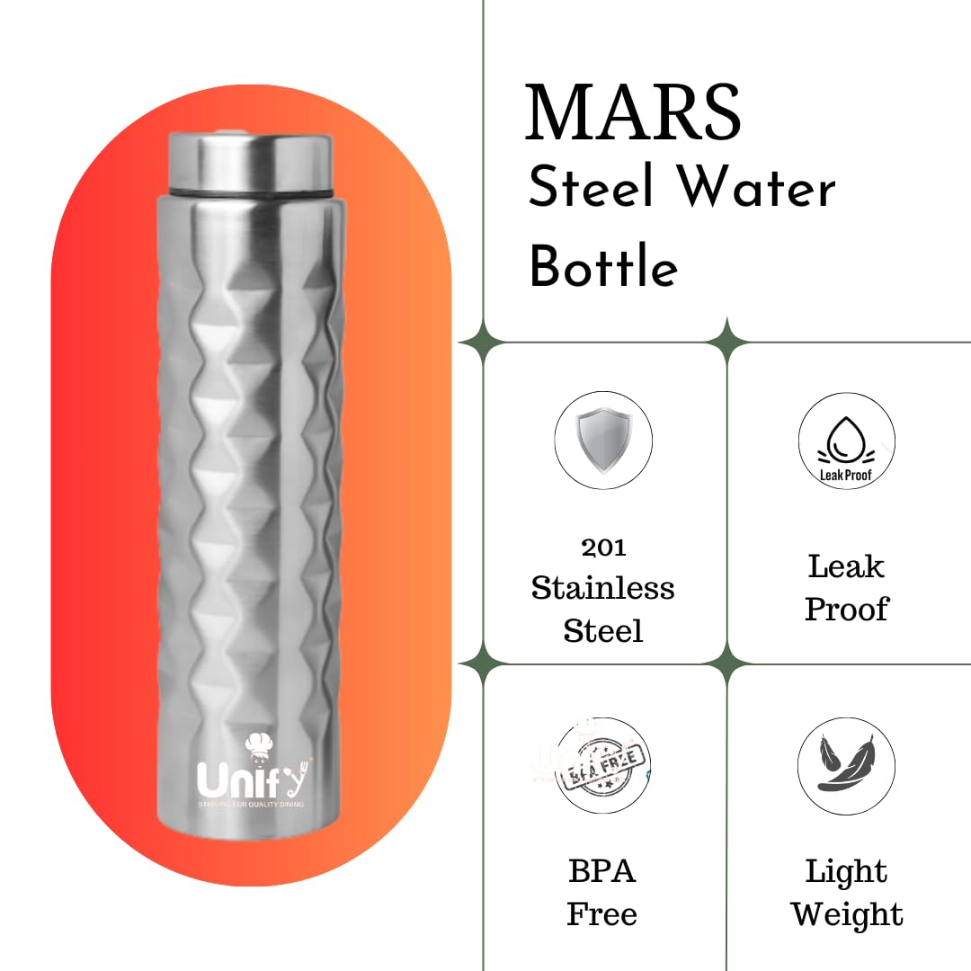 Stainless Steel Bottle 750ml Leak Proof Geometric Prism-2