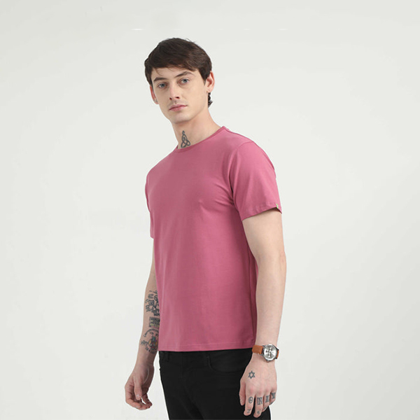 Caslay Organic Crew Neck T-Shirt (Red Violet)-1