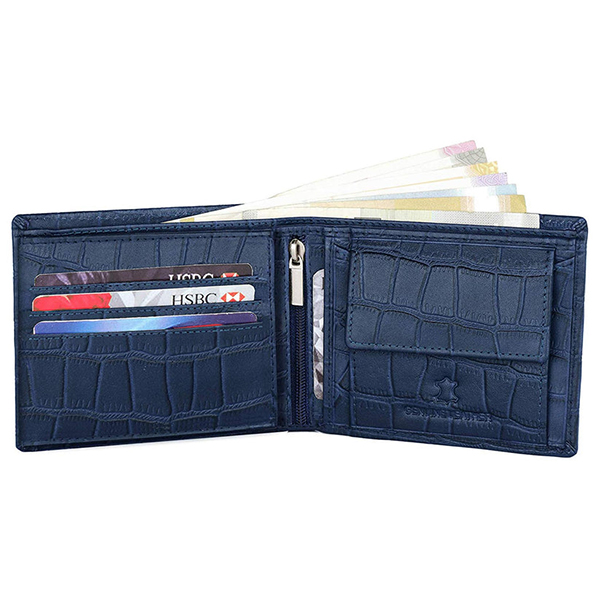WILDHORN BATSVILLE Leather Wallet & Belt – Premium Gift for Men (Blue Croco)-3