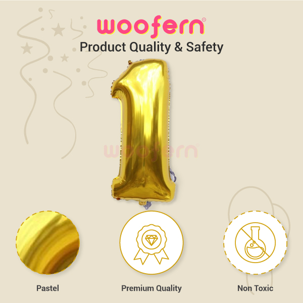 Golden Foil Balloon Number 1 16 inch-4