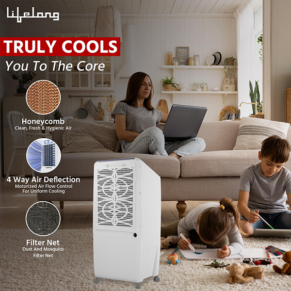 Lifelong Air Cooler with Water Level Indicator, Ice Chamber -12L (LLAC912)-2