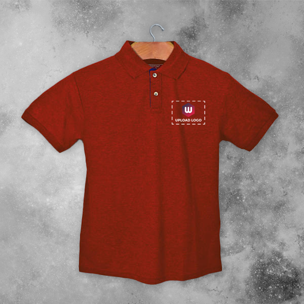 Santhome Highlander Cotton Polo T-shirt for Men Red - Custom Logo Left Chest & Right Arm-3