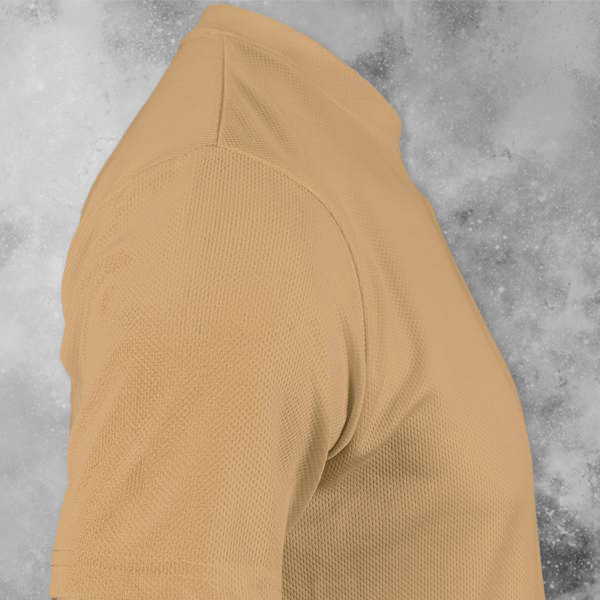 ACTI-RUNN Premium Men's Polyester T-Shirt (Beige)– Custom Logo-2