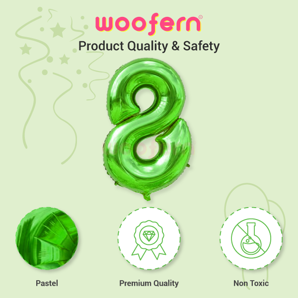 Foil Balloon Number 8 Green 16 inch-4